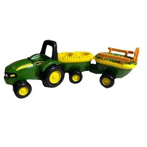 John Deere Tomy Tractor Animal Sound Hayride Little People Vehicle Car Works 14"